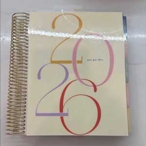 Erin Condren 2026 Planner with Gold Coil and Multicolor Design
